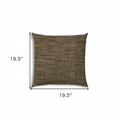 20" Brown Indoor Outdoor Throw Pillow Cover With Texture