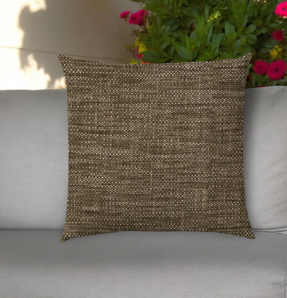 20" Brown Indoor Outdoor Throw Pillow Cover With Texture