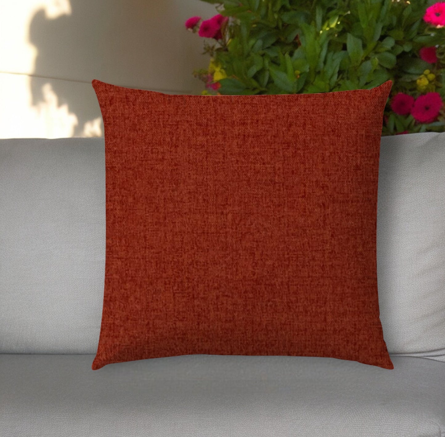 20" Brick Red Indoor Outdoor Throw Pillow Cover