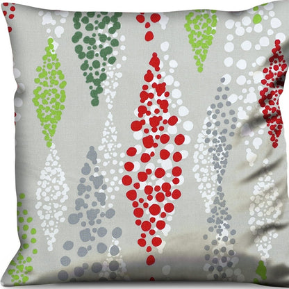 Red Gray And White 100% Cotton Christmas Throw Indoor Outdoor Pillow Cover