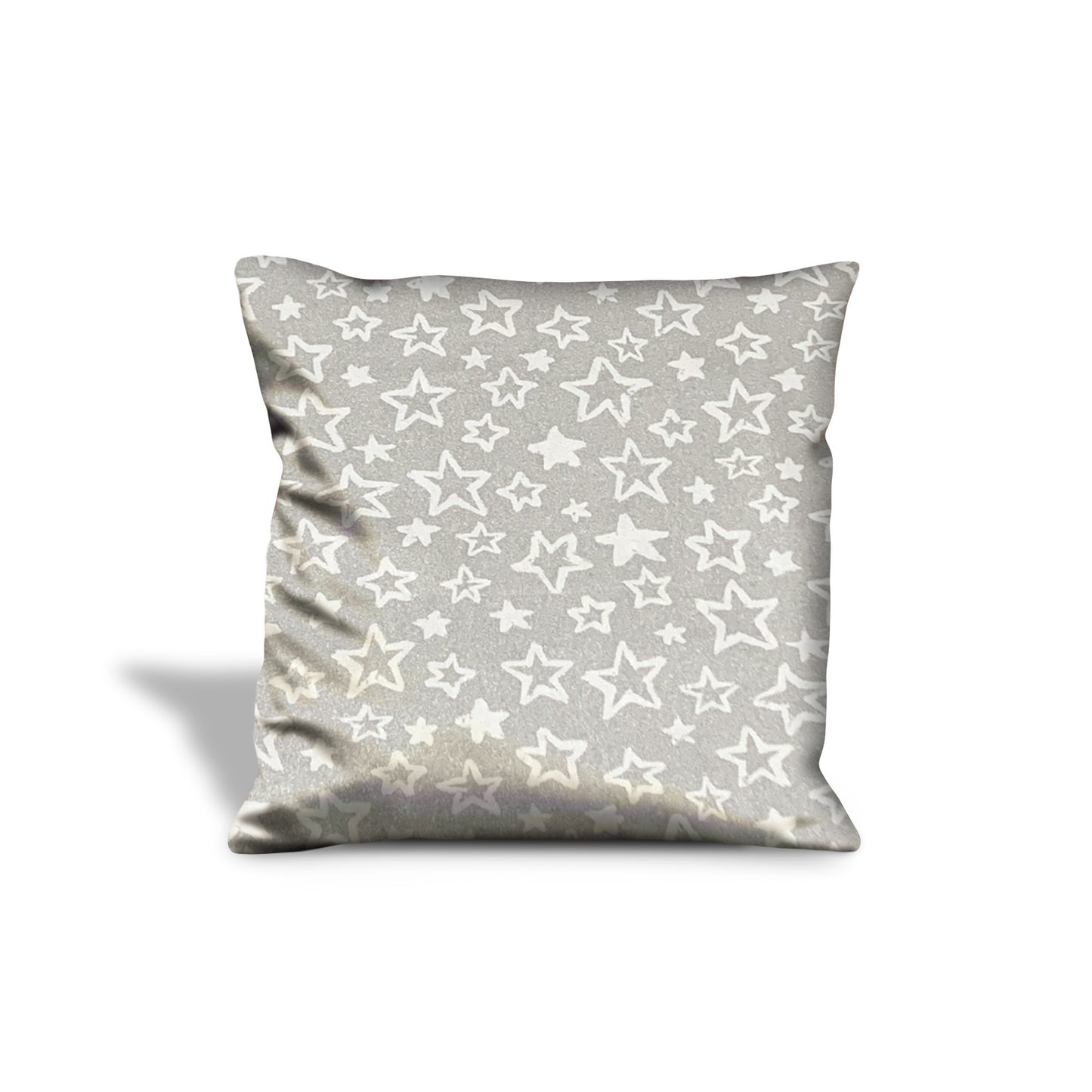 17" X 17" Silver Zippered 100% Cotton Throw Pillow Cover