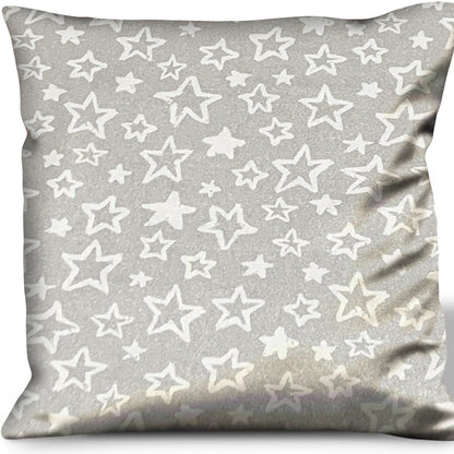 17" X 17" Silver Zippered 100% Cotton Throw Pillow Cover