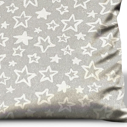 20" X 20" Silver Zippered 100% Cotton Throw Pillow Cover