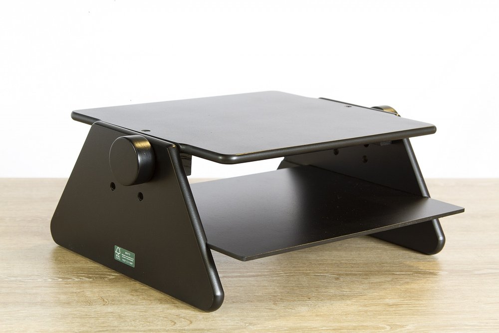 Modern Black Adjustable Three Level Ergonomic Monitor Stand HomeRoots