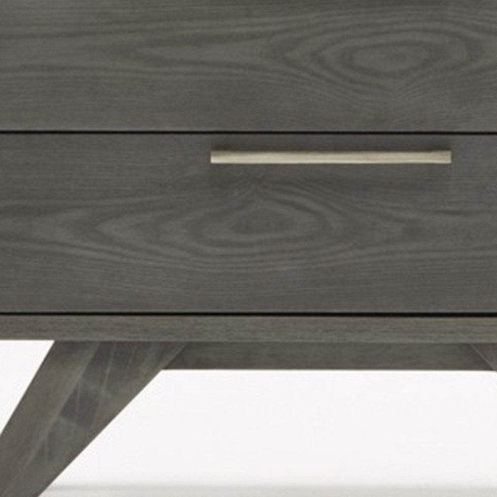 18" Solid Wood and Wood Two Drawer Nightstand — view 8
