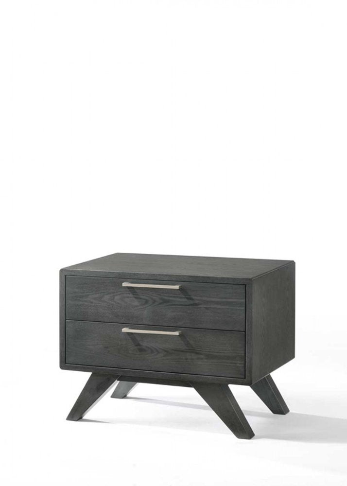 18" Solid Wood and Wood Two Drawer Nightstand HomeRoots