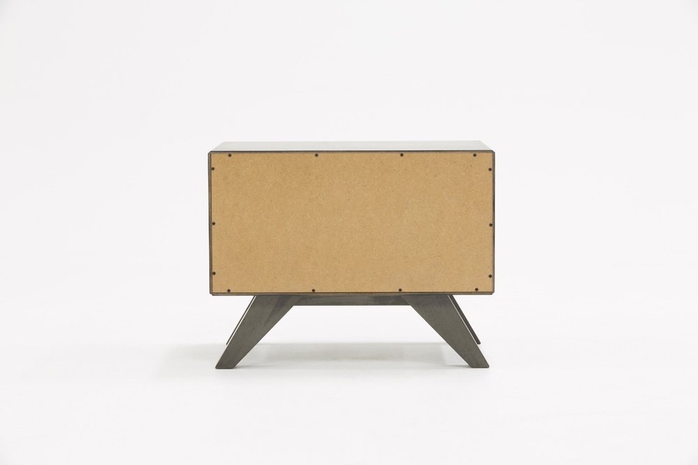 18" Solid Wood and Wood Two Drawer Nightstand HomeRoots