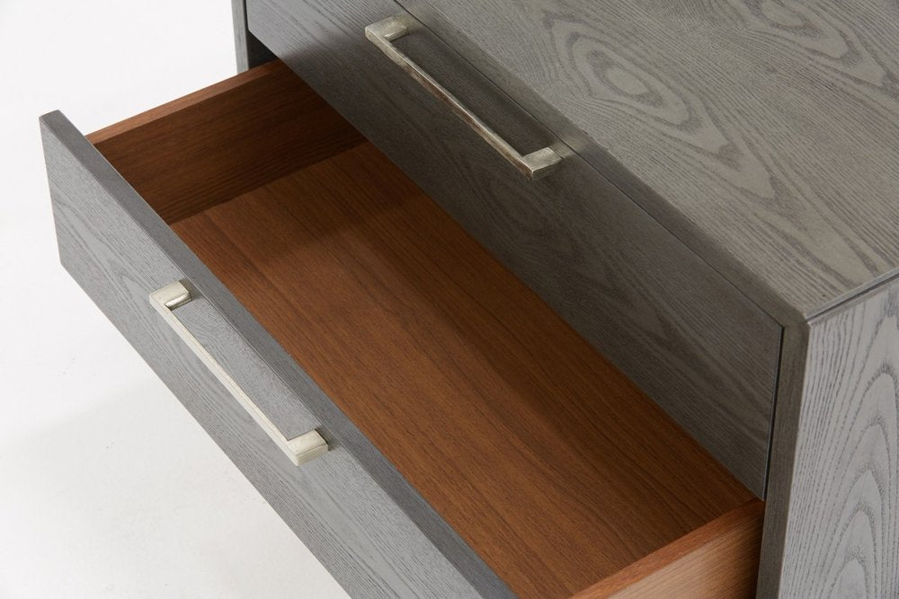 18" Solid Wood and Wood Two Drawer Nightstand — view 4