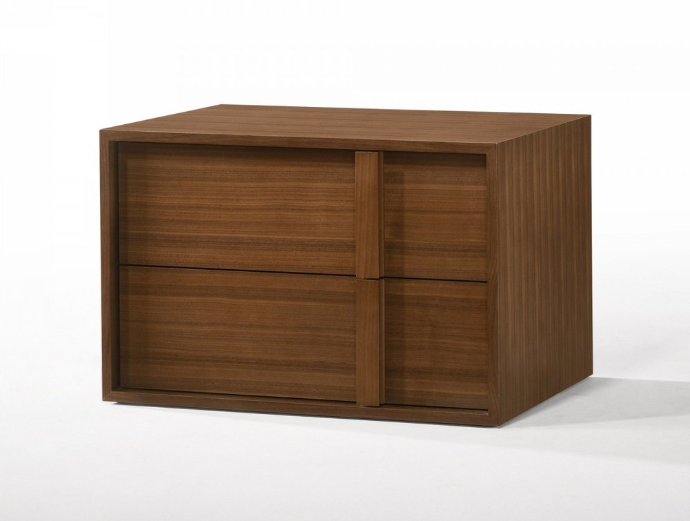 19" Solid Wood and Wood Two Drawer Nightstand HomeRoots