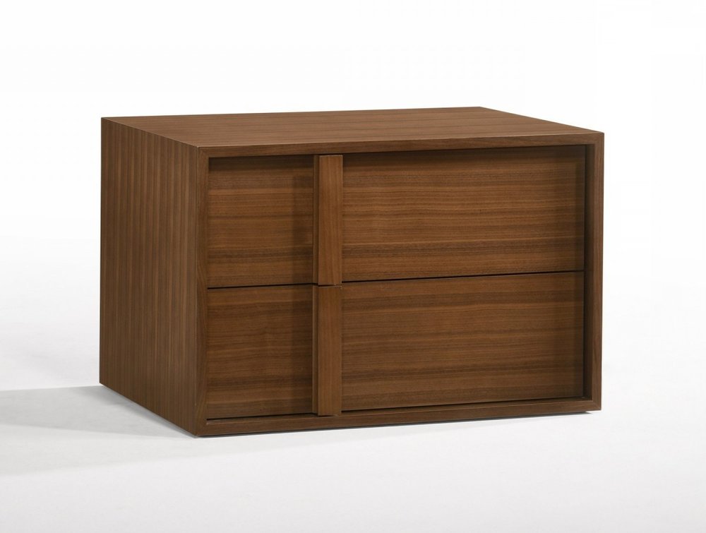 19" Solid Wood and Wood Two Drawer Nightstand HomeRoots
