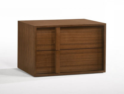 19" Solid Wood and Wood Two Drawer Nightstand HomeRoots