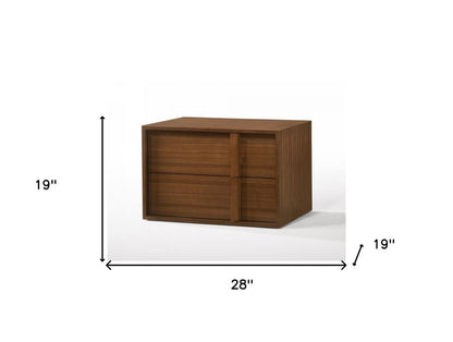 19" Solid Wood and Wood Two Drawer Nightstand HomeRoots