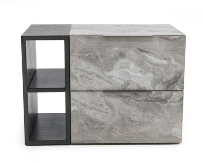18" Wood Two Drawer Nightstand HomeRoots