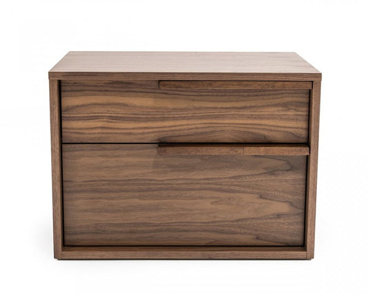 18" Wood Two Drawer Nightstand