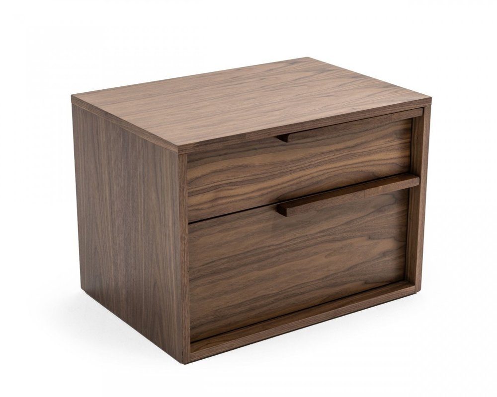 18" Wood Two Drawer Nightstand HomeRoots