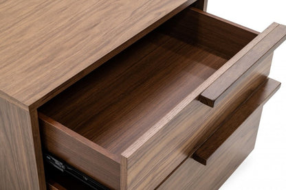 18" Wood Two Drawer Nightstand HomeRoots