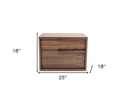 18" Wood Two Drawer Nightstand HomeRoots