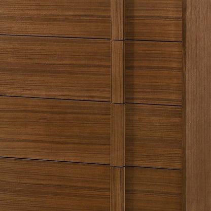 36" Walnut Brown Wood Contemporary Five Drawer Dresser HomeRoots