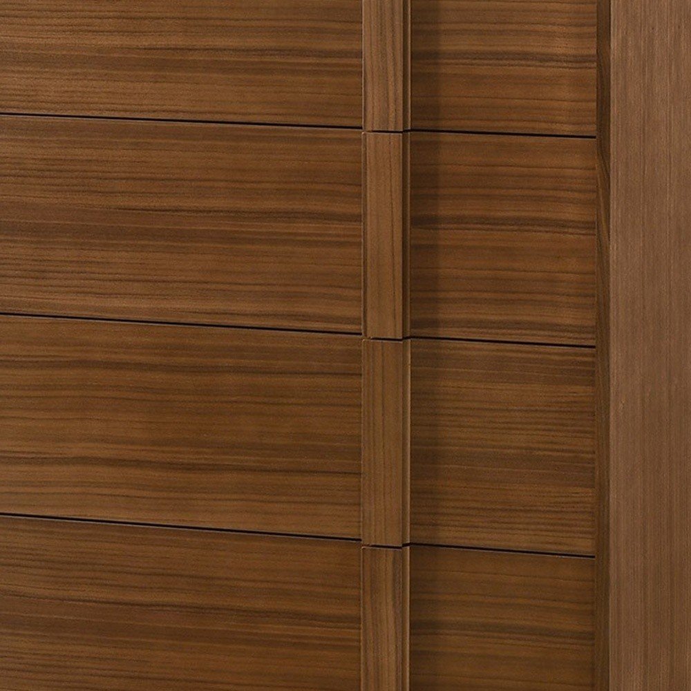 36" Walnut Brown Wood Contemporary Five Drawer Dresser HomeRoots