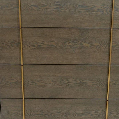 39" Dark Brown and gold Solid Wood Four Drawer Dresser - FurniFindUSA