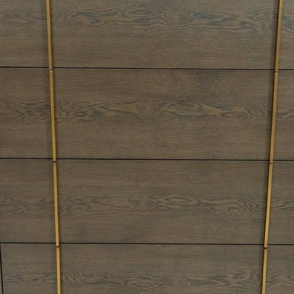 39" Dark Brown and gold Solid Wood Four Drawer Dresser HomeRoots
