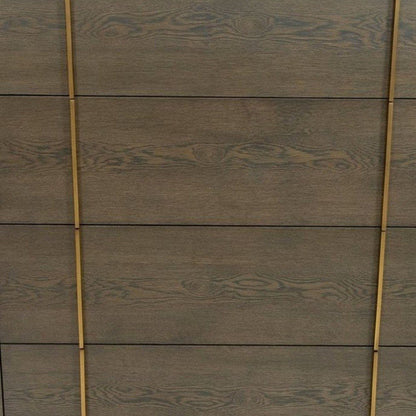 39" Dark Brown and gold Solid Wood Four Drawer Dresser HomeRoots