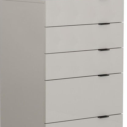 24" Grey Manufactured Wood Five Drawer Chest - FurniFindUSA