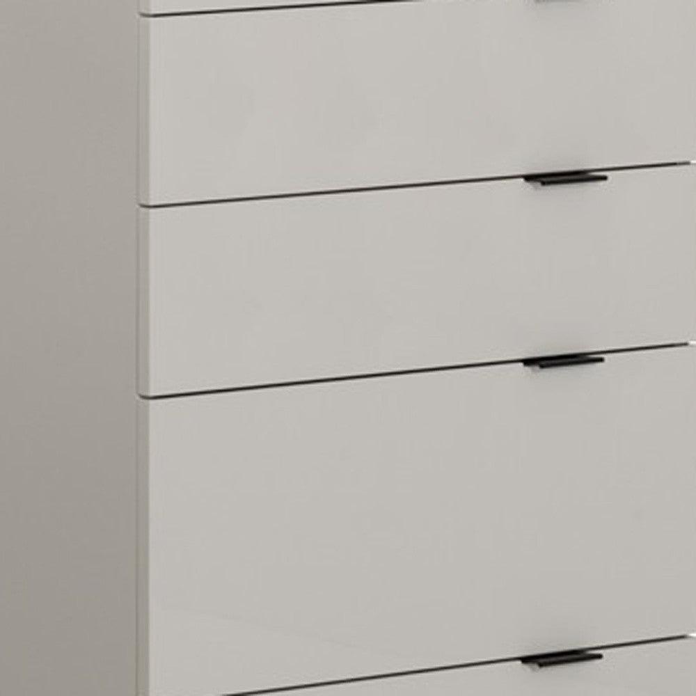 24" Grey Manufactured Wood Five Drawer Chest - FurniFindUSA