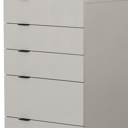 24" Grey Manufactured Wood Five Drawer Chest - FurniFindUSA