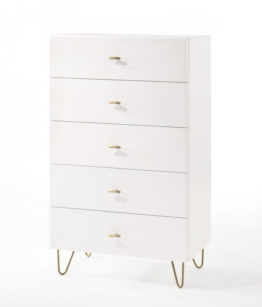 51" White Wood Six Drawer Double Dresser HomeRoots