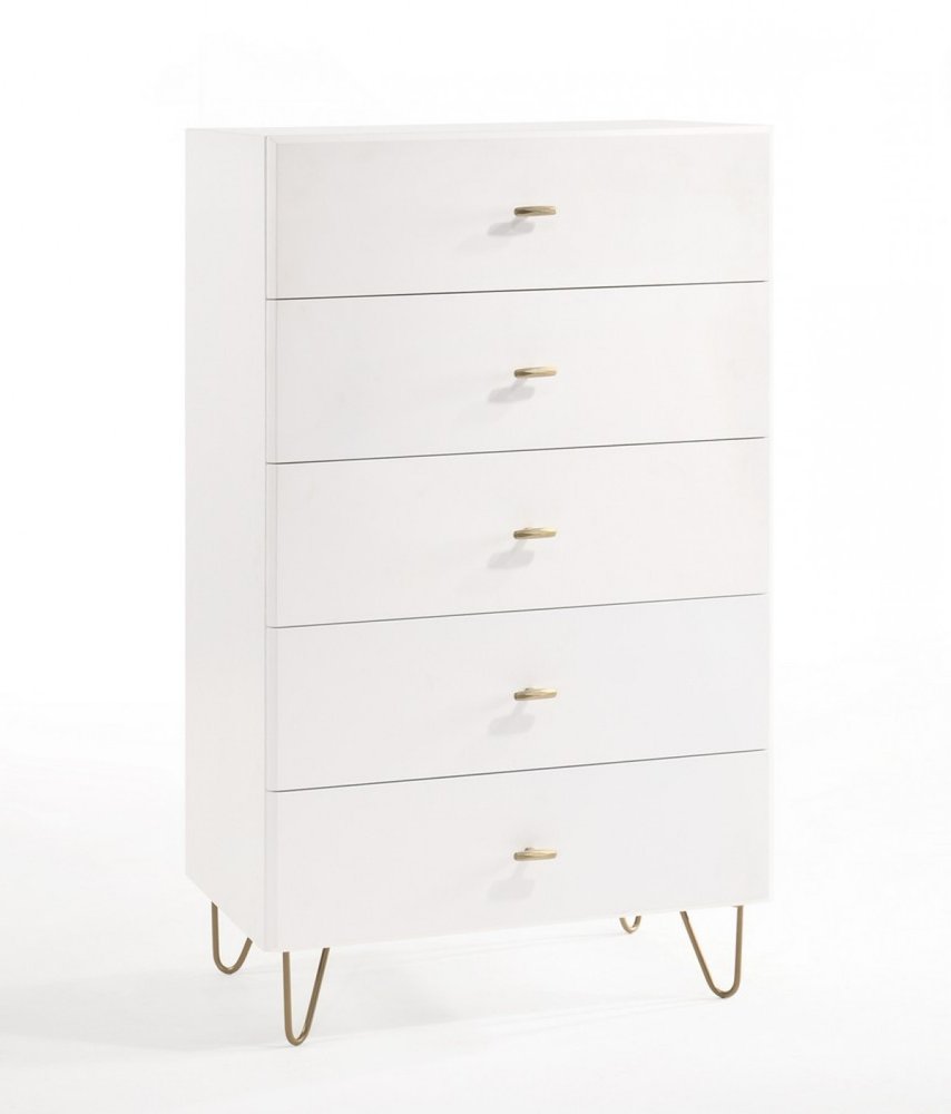 51" White Wood Six Drawer Double Dresser HomeRoots
