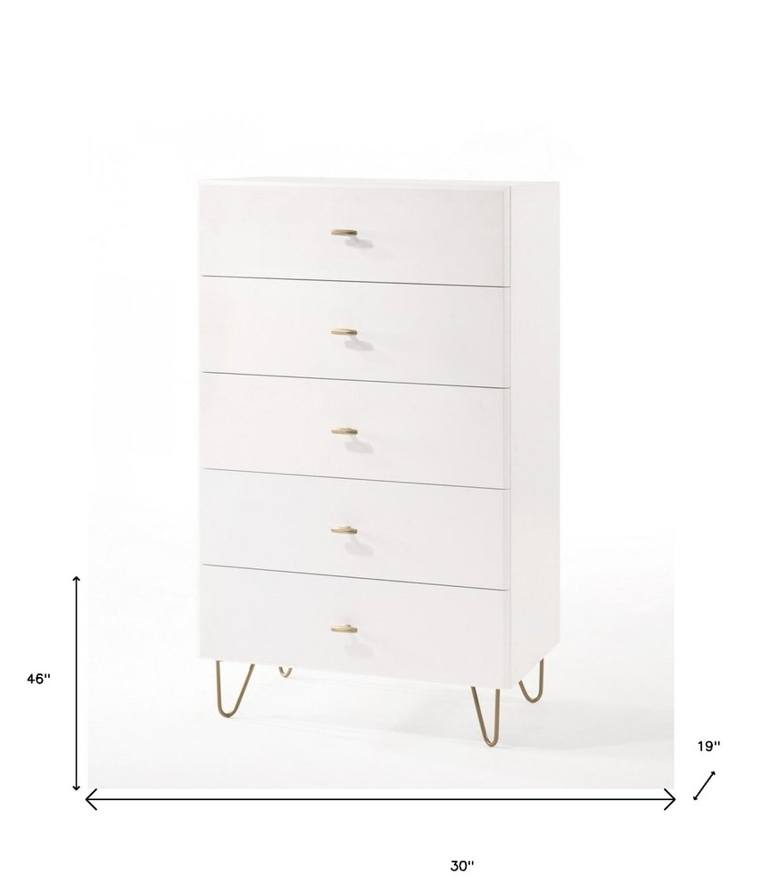51" White Wood Six Drawer Double Dresser HomeRoots