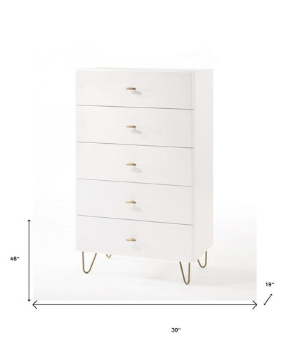 51" White Wood Six Drawer Double Dresser HomeRoots