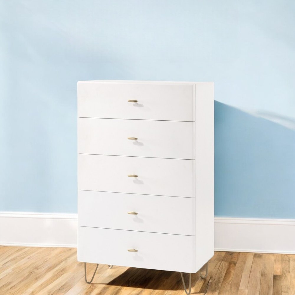 51" White Wood Six Drawer Double Dresser HomeRoots
