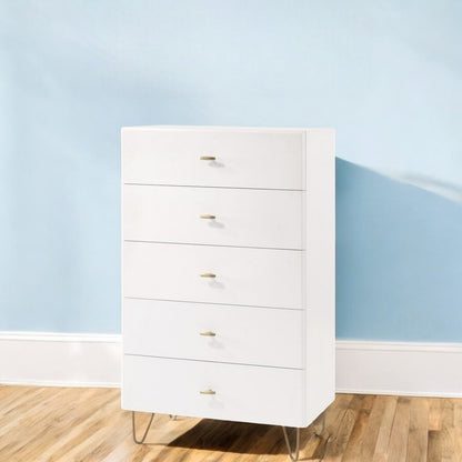 51" White Wood Six Drawer Double Dresser HomeRoots