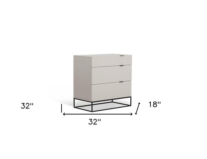 32" Grey Manufactured Wood Three Drawer Chest - FurniFindUSA