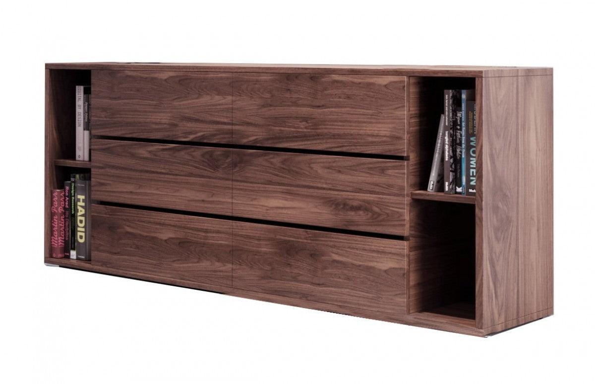 63" Walnut Solid Wood Six Drawer Double Dresser - FurniFindUSA