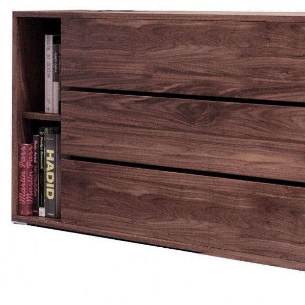 63" Walnut Solid Wood Six Drawer Double Dresser - FurniFindUSA