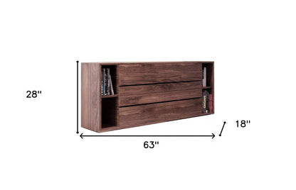 63" Walnut Solid Wood Six Drawer Double Dresser - FurniFindUSA