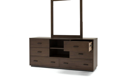 63" Dark Brown Wood Six Drawer Double Dresser HomeRoots