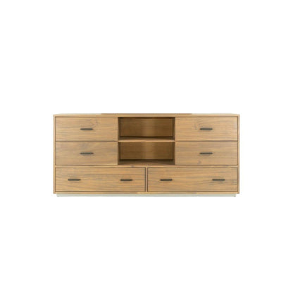 28" Brown Wood Six Drawer Combo Dresser HomeRoots