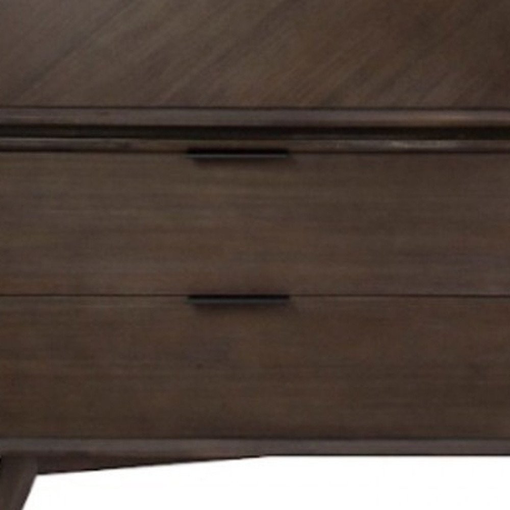 65" Acacia Solid Wood Six Drawer Double Dresser HomeRoots