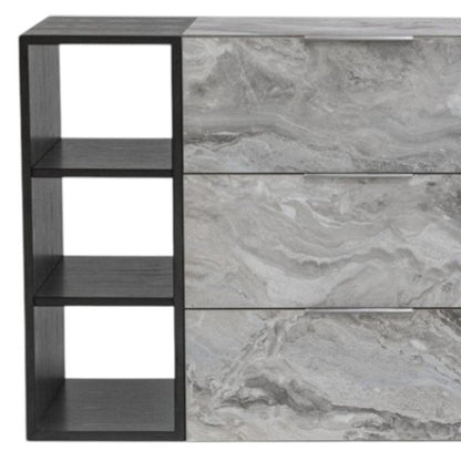 35" Grey Manufactured Wood Five Drawer Chest HomeRoots