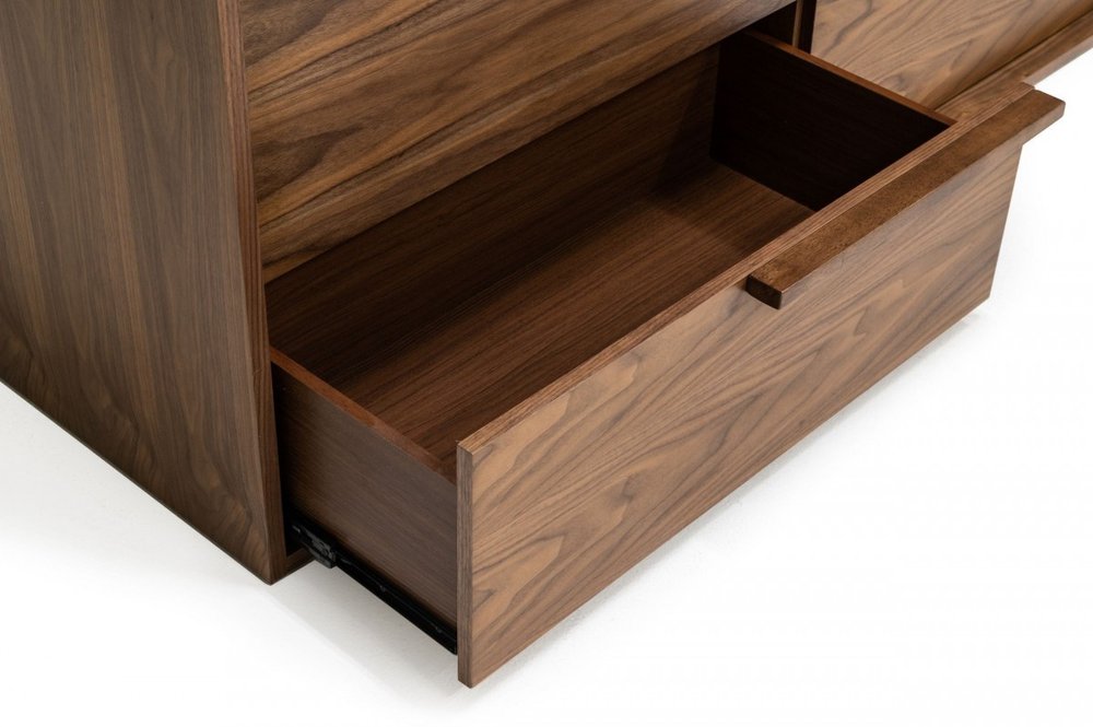 66" Brown Wood Six Drawer Double Dresser — view 3