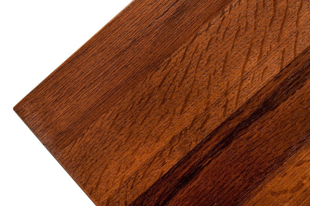 Modern Rustic Brown Aged Oak Wood and Metal C Shape Snack Table HomeRoots
