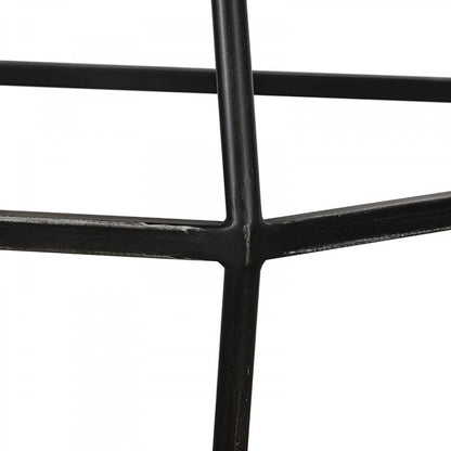 Modern Gray Concrete and Black Metal Hexagonal End Table HomeRoots