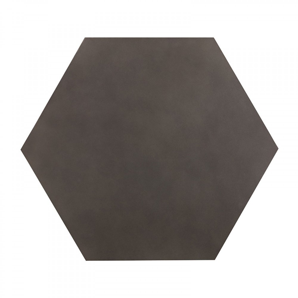 Modern Gray Concrete and Black Metal Hexagonal End Table HomeRoots