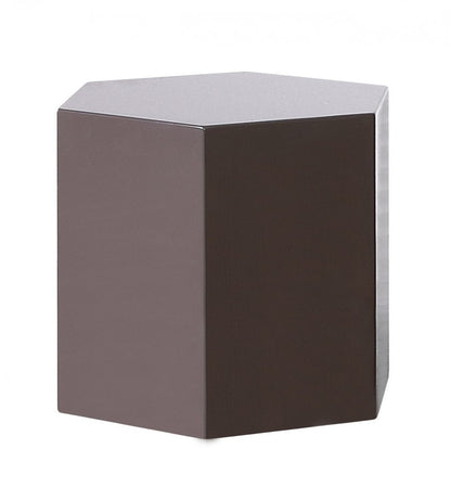 Modern Light Grey High Gloss Hexagonal End Table HomeRoots