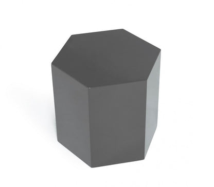 Modern Light Grey High Gloss Hexagonal End Table HomeRoots