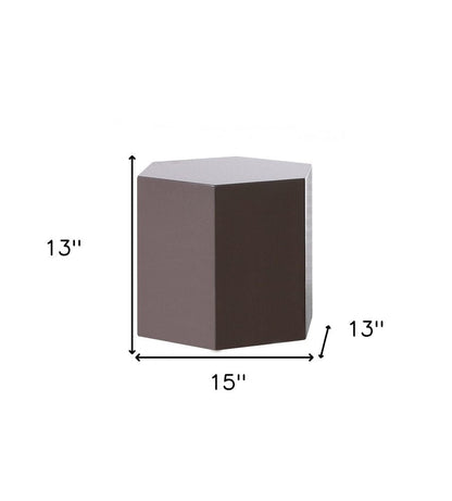 Modern Light Grey High Gloss Hexagonal End Table HomeRoots